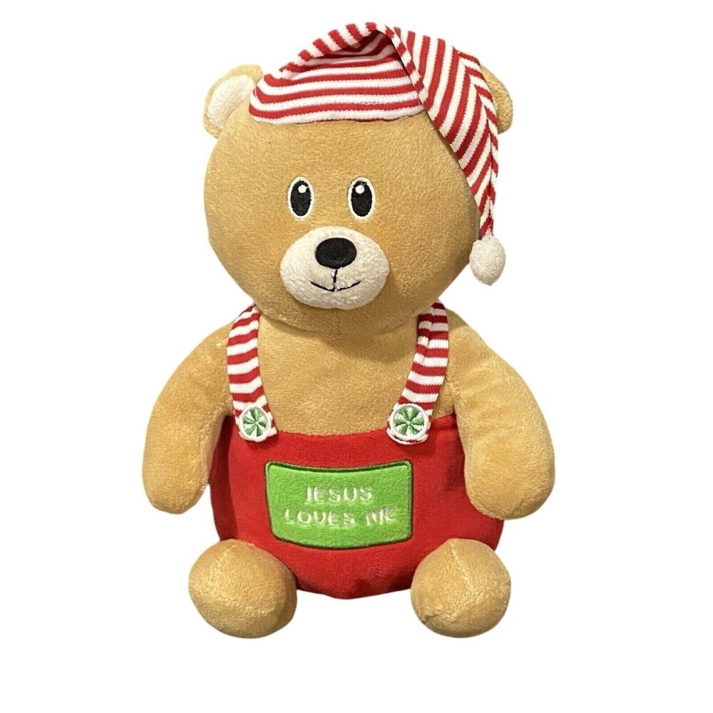 Fiesta Jesus Loves Me Christmas Teddy Bear Plush 10" Holiday‎ Bedtime Buddy